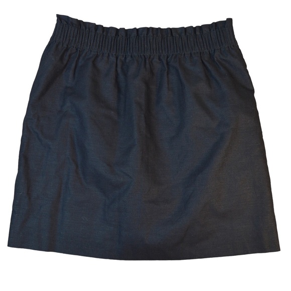 J. Crew Black Linen-Cotton Blend City Sidewalk Mini Skirt, Size 2 Style 41575 - Picture 1 of 6